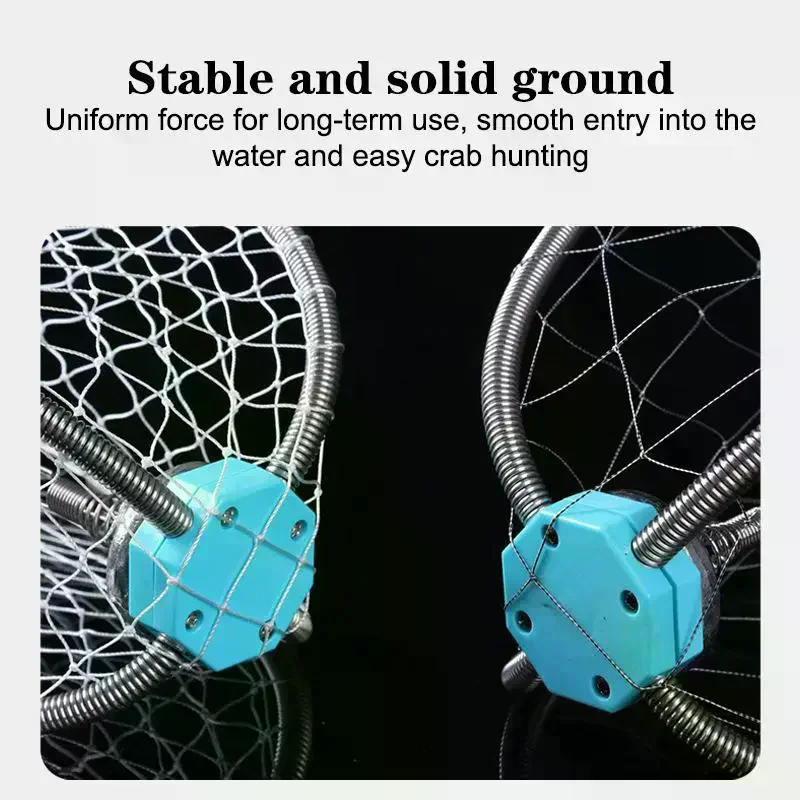 

1Pc Diameter 50/60CM Anti Bite Wire Crab Cage Underwater Elastic Shrinkage Fishing Net Professional Underwater Fishing Equipment