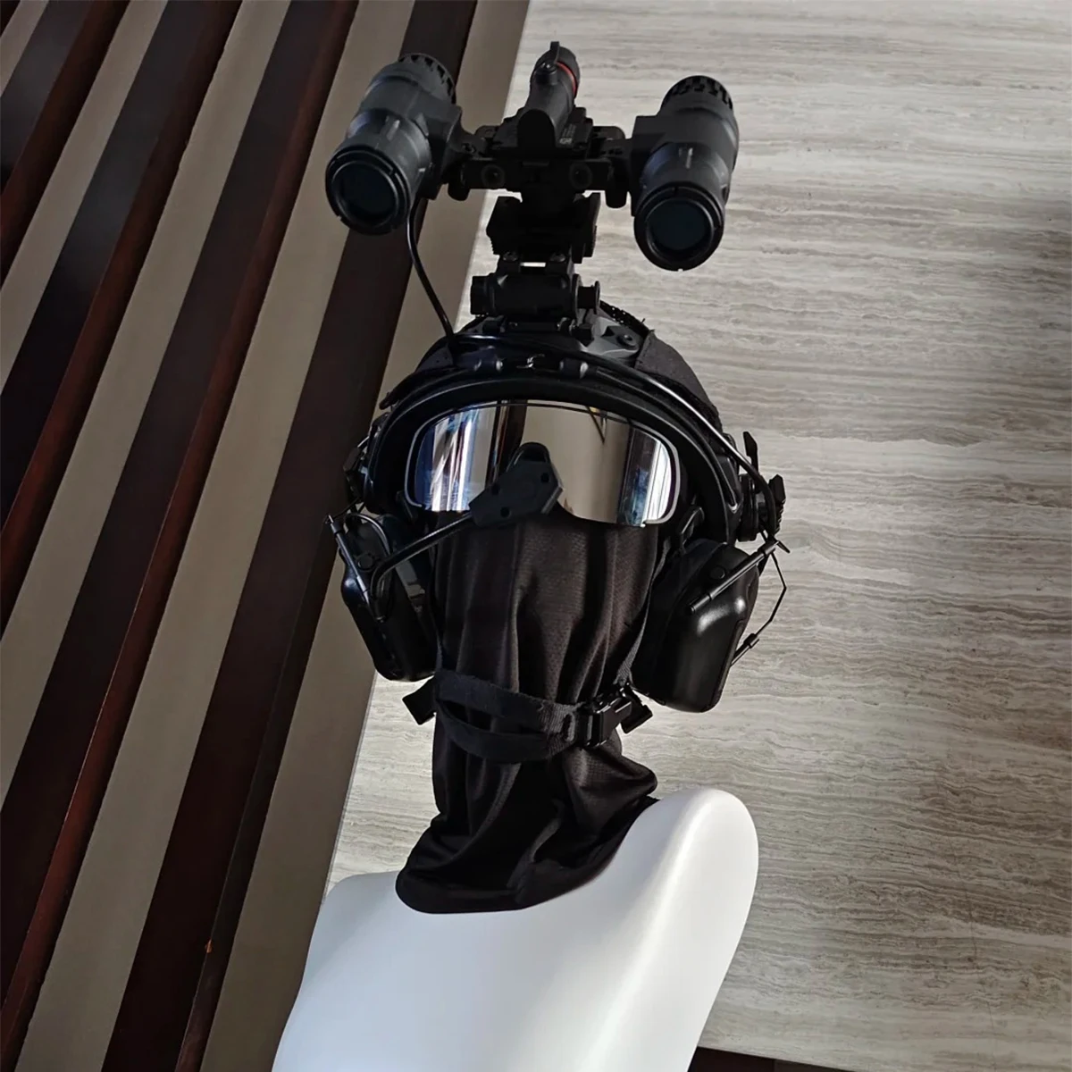 مجموعة خوذات تكتيكية مع سماعة رأس للاتصالات طراز NVG قناع وجه لألعاب كرات الطلاء CS Airsoft معدات الرماية التأثيرية