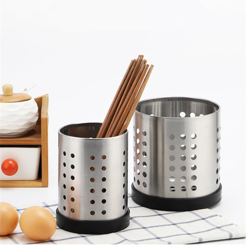 

Detachable Stainless Steel Chopstick Holder Thickened Cylindrical Tableware Storage Rack Multifunctional Kitchenware Drain Rack