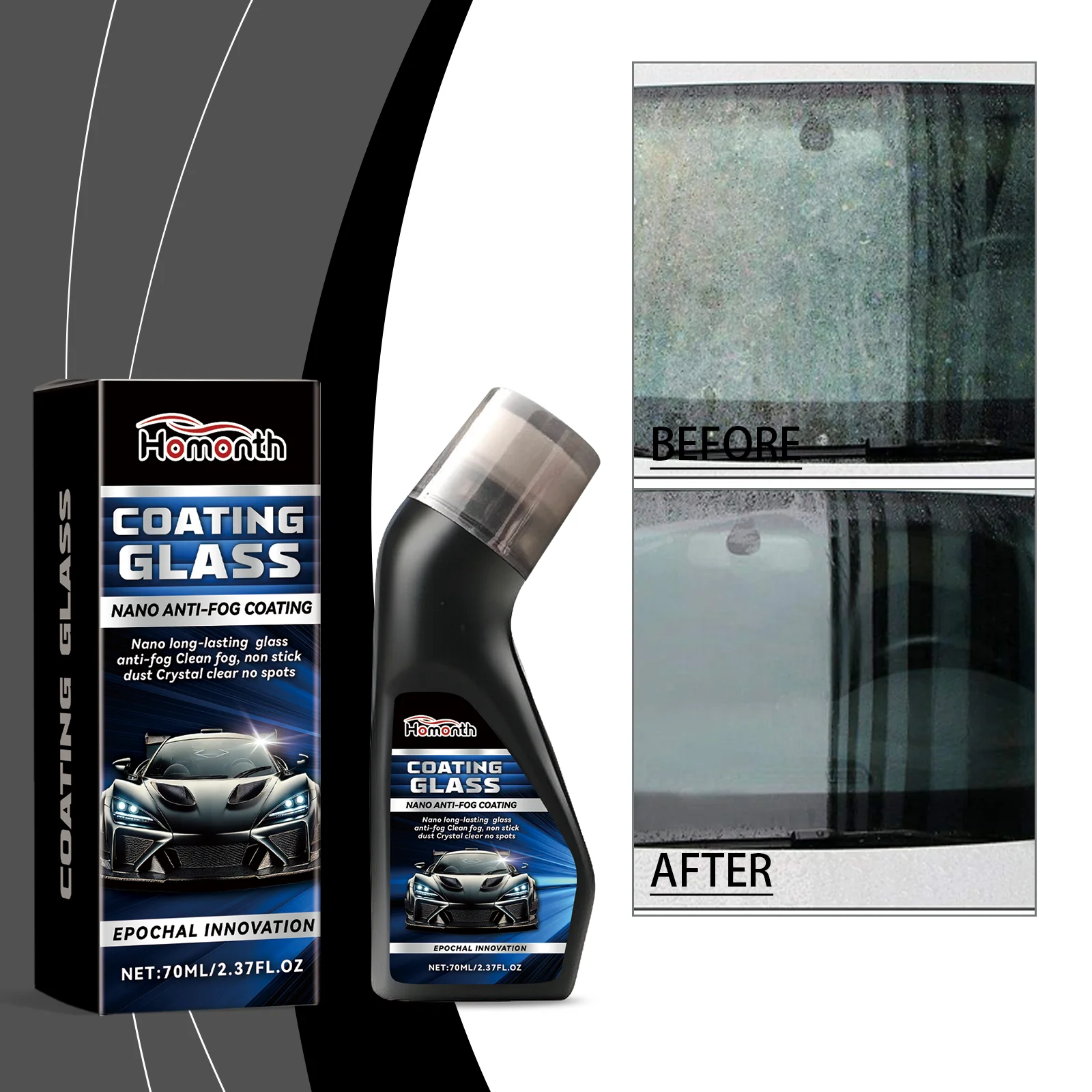 Windshield Defogger Agent Automotive Glass Anti Fog Nano Coating Spong Brush For Glass Window Hydrophobic Layer Polishing