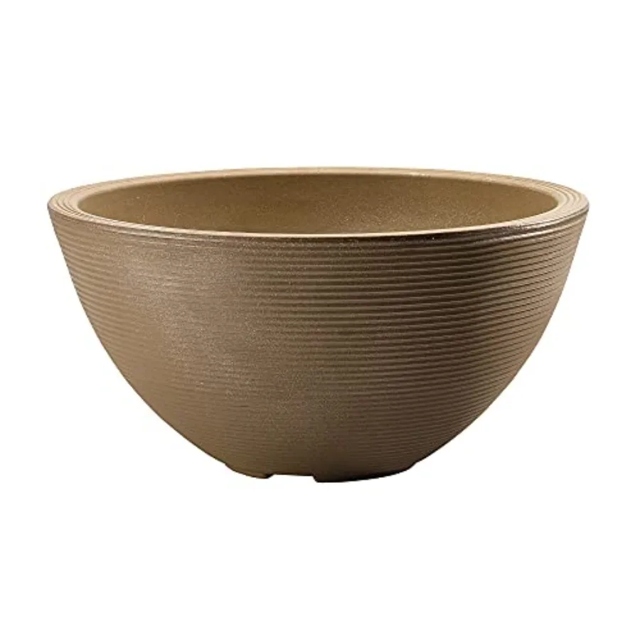 

Delano Bowl Planter, Indoor Outdoor Round Shallow Plant Pot for Water Garden, Bonsai Plant Pots, Succulents with Drain Hole - D