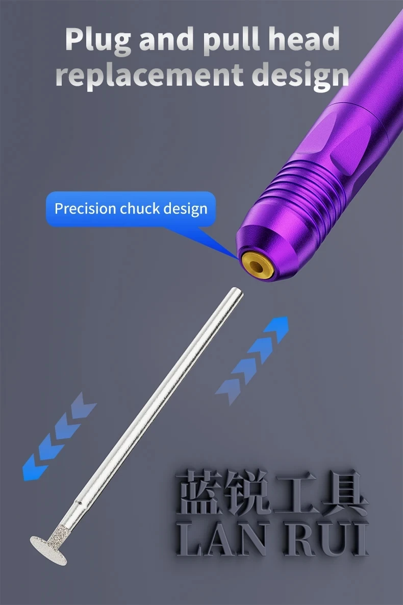 Lanrui F2 Micro Grinding Pen Electric Grinder 3 Speed for Mobile Phone PCB IC Chip Motherboard Grinding Cutting Repair Tools