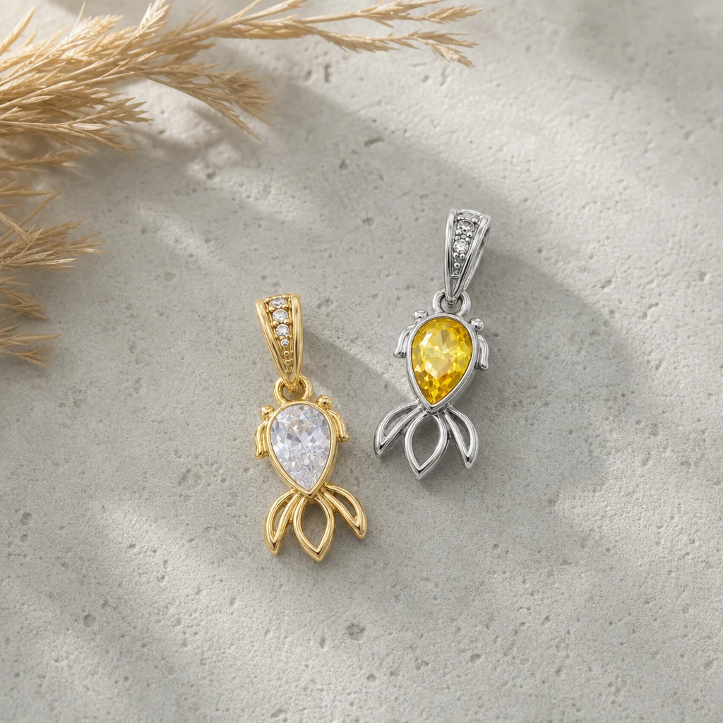 ZHENL Niedliche Y2K Ästhetik Ozean-Serie Tier-Anhänger Charms Vergoldeter Edelstahl DIY Kette Jubiläums-Geburtstags-Schmuck – Detail 10