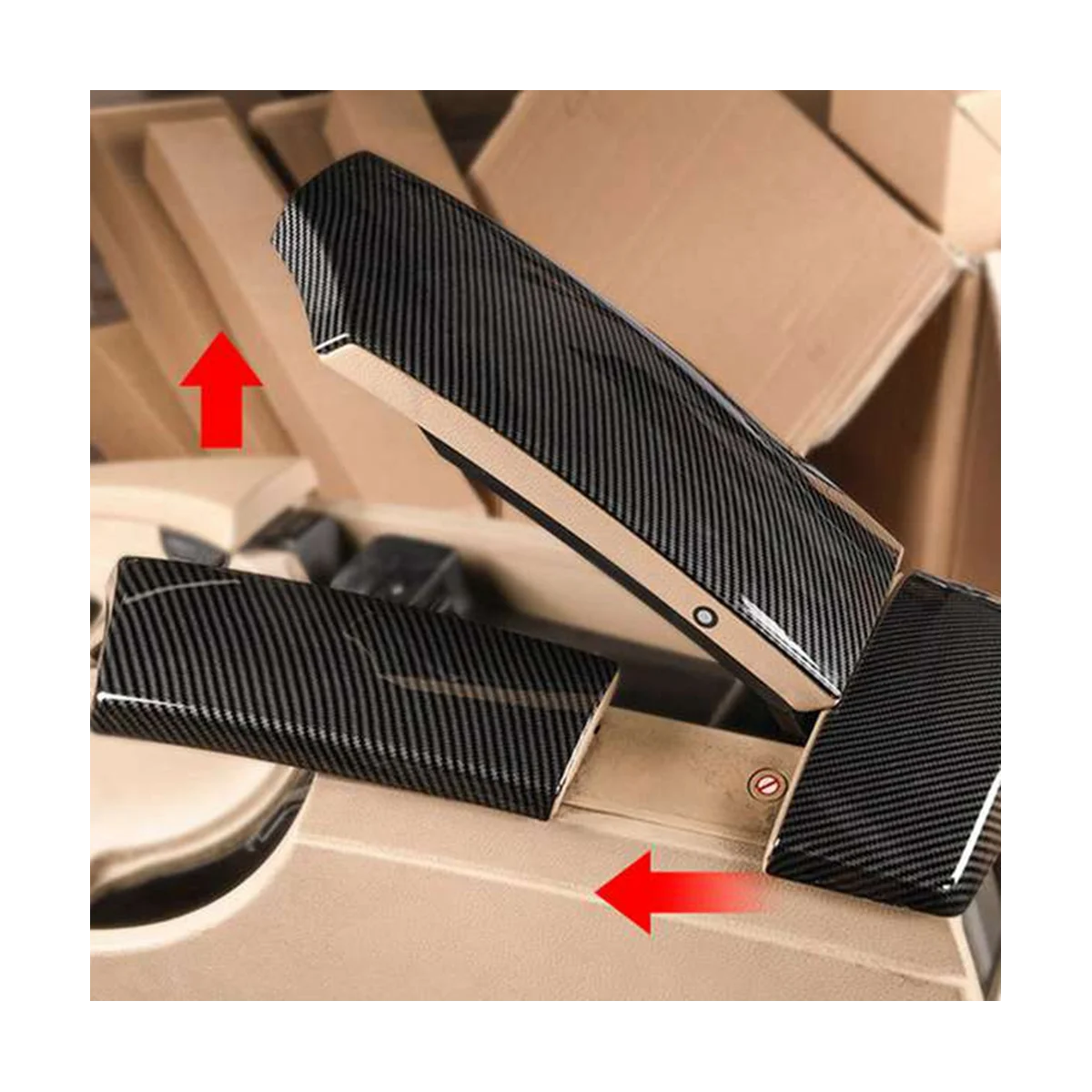 Car Carbon Fiber Center Console Armrest Box Panel Cover Trim Stickers For 5 Series 520I 525Li E60 05-10 LHD