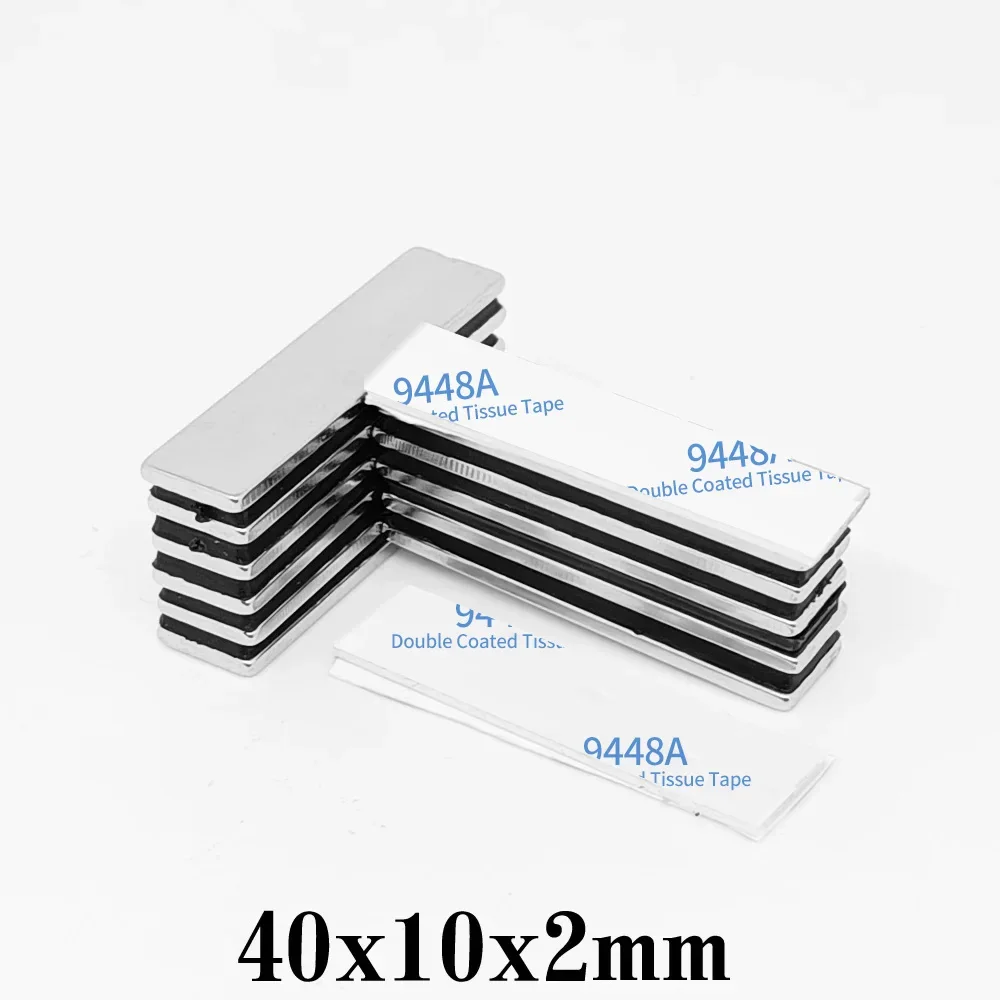 

40x10x2 мм блок сильный магнит 40x10x2 листовой магнит с само двусторонней лентой 40*10*2 для домашних холодильников, офисов DIY
