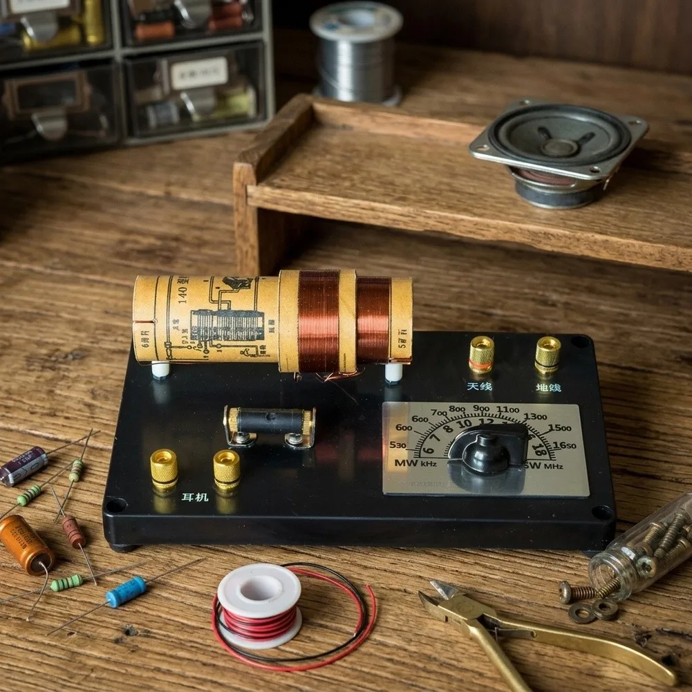 1 Set Analog Receiver DIY Kit For Crystal Detector No Soldering Project For Beginner Student Electronics Learning