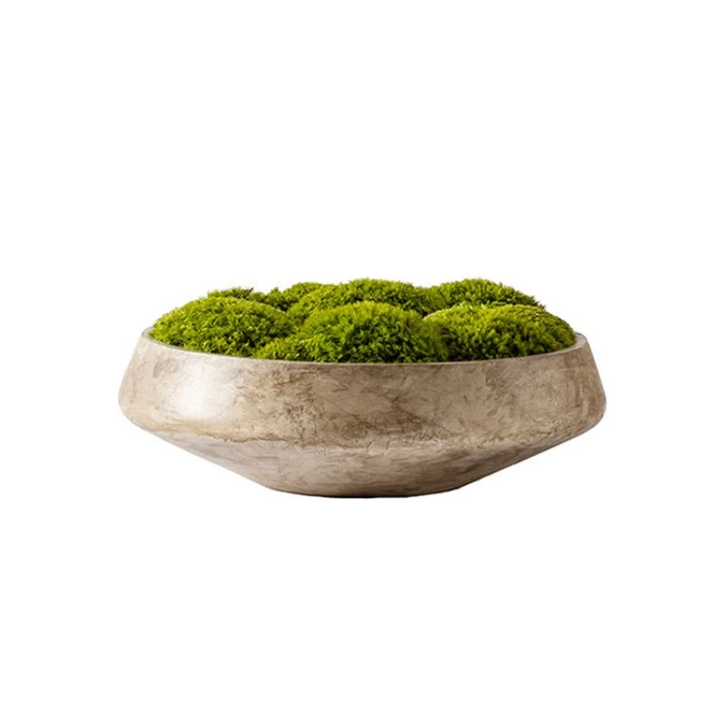 

Wabi-sabi wind, new Chinese style in log color, soft ornaments for green plant and flower utensils, model room, homestay