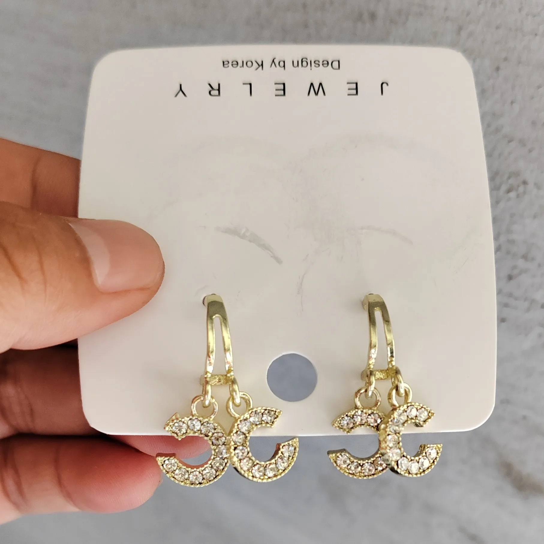 Women's Double C Letter Stud Earrings Fashion Jewelry for Daily Wear Party Mother's Day Gift Vintage Elegant Accessory