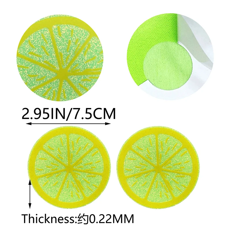 1 paio di copricapezzoli per capezzoli al limone verde fluorescente Sexy copricapezzoli adesivi per il seno adesivi usa e getta