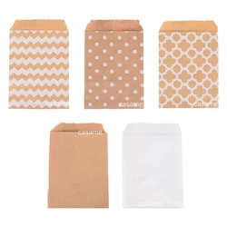 100 Pcs 10x15cm pouch Mixed Style and Color Paper Bags Kraft Craft DIY Decoration Packaging Cute Guest Gift Bag Wedding Birthday