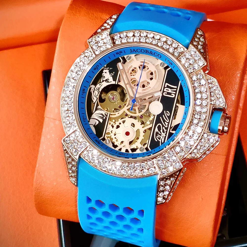 2026 Very Hot Jacob & Co Original Brand Watches For Mens  Full Diamond Automatic Mechanical Wristatch High Quality AAA Clocks