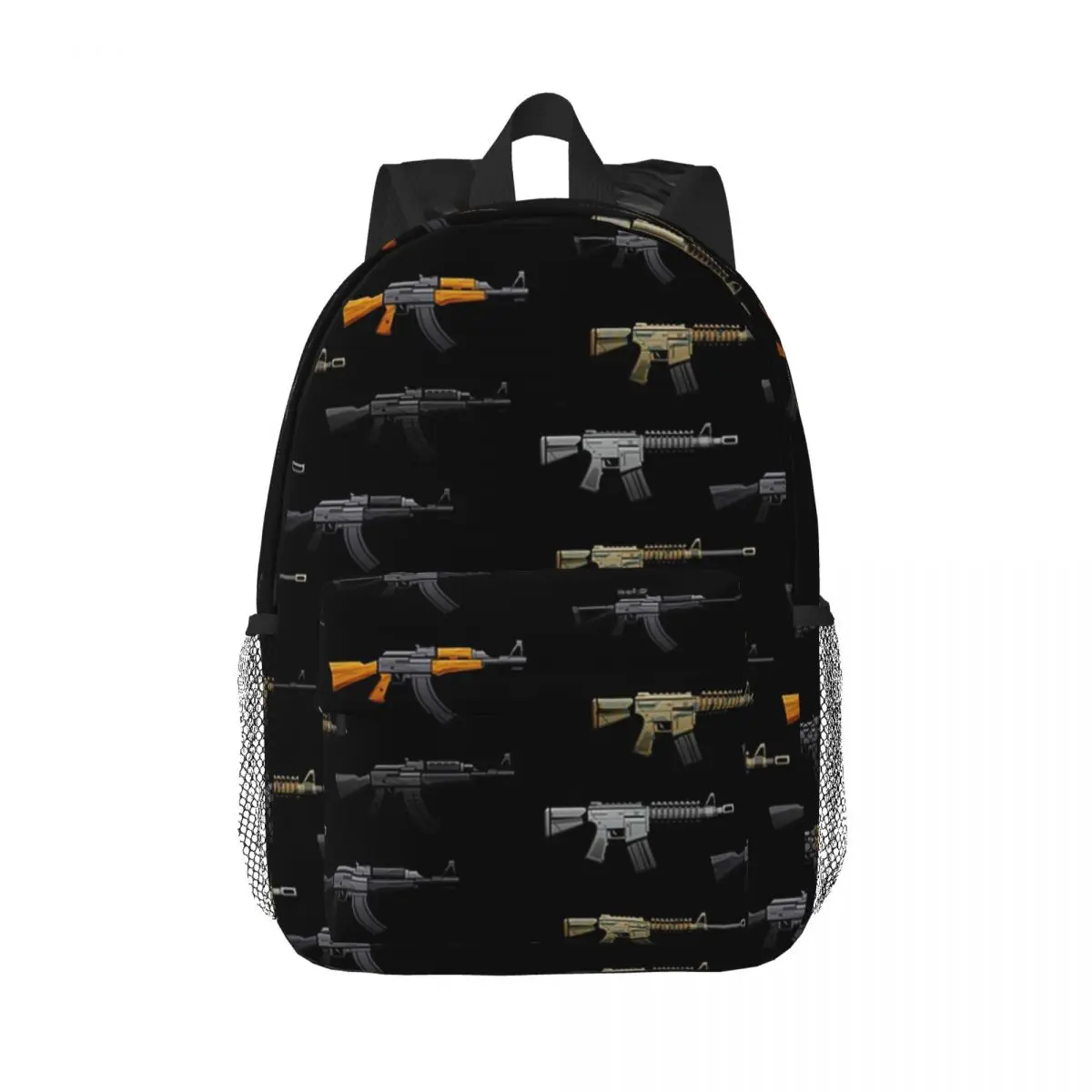 Military Rifle Pattern Backpacks Boys Girls Bookbag Cartoon Students School Bags Travel Rucksack Shoulder Bag Large Capacity