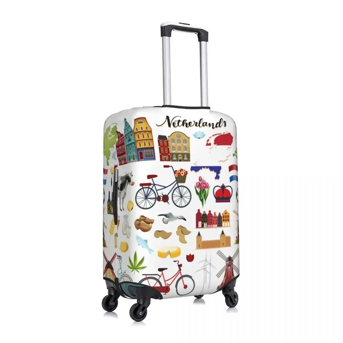 Moda personalizada holanda capa de bagagem de viagem protetor lavável holanda holandês amsterdam orgulhoso capas de mala de viagem