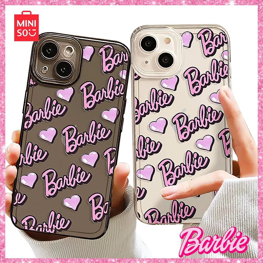 

Miniso Barbie Cartoon Phone Drop Proof Case for Iphone14 13 12 11 Pro X Xs Xr Max 7 8 Plus Mini Shockproof Soft Clear Tpu Cove