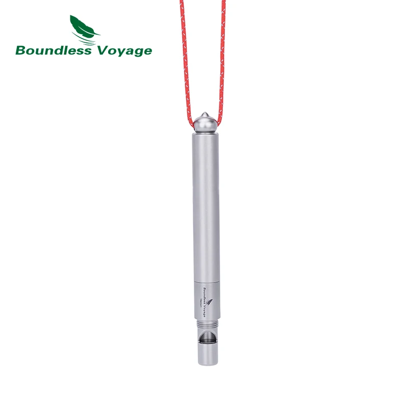 Boundless Voyage Titanium Survival Whistle Multi-purpose Tool 120dB Emergency Whistle Portable Camping 4-in-1 EDC Outdoor Gear
