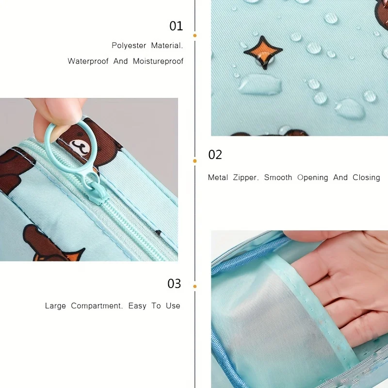 Waterproof, Large Capacity, Cute Storage Bag, Portable, Suitable for Storing Cosmetics, Earphones, Data Cables, Sanitary