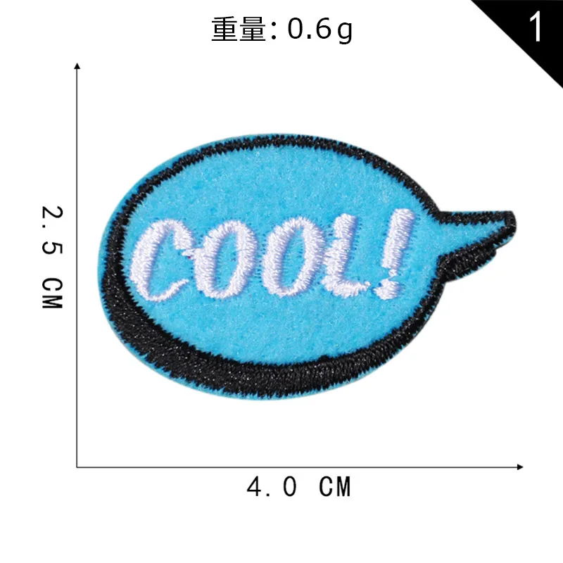 Popular WOW OOPS POW HEY Oh Yeah COOL BAM Transfer Iron on Patches for Clothing Embroidered Badge Sewing Applique DIY Stickers