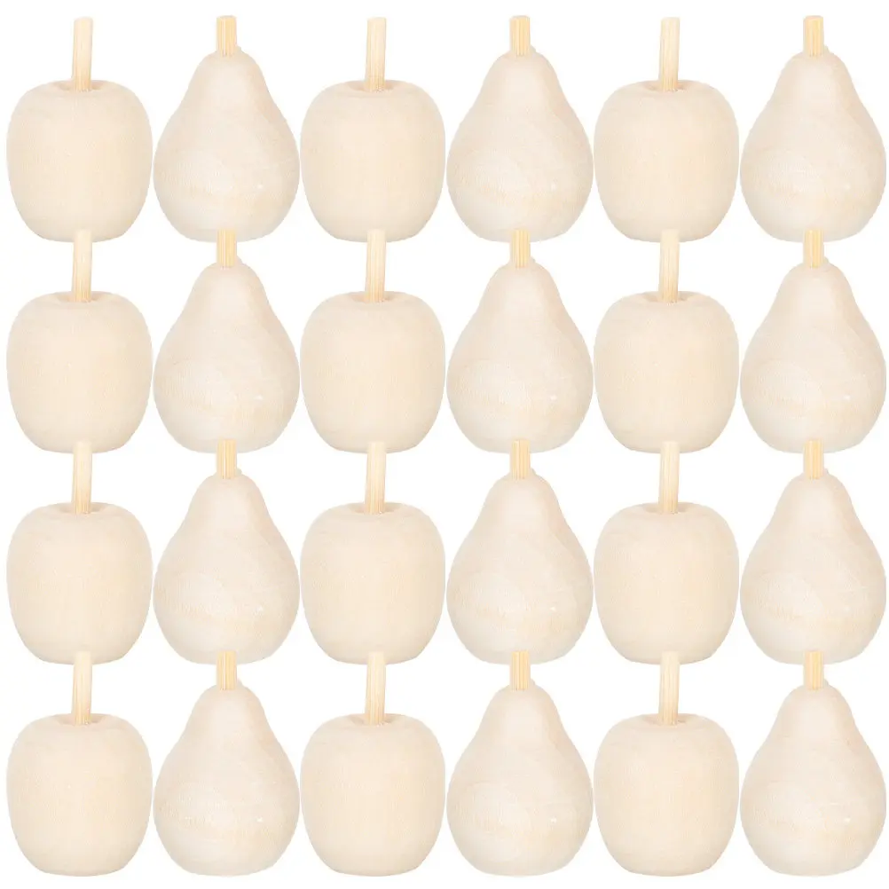 

40Pcs Wood Fruit Decor Unfinished Wooden Crafts DIY Unpainted Fruit Shapes for Kids Painting Graffiti Projects Home Ornament