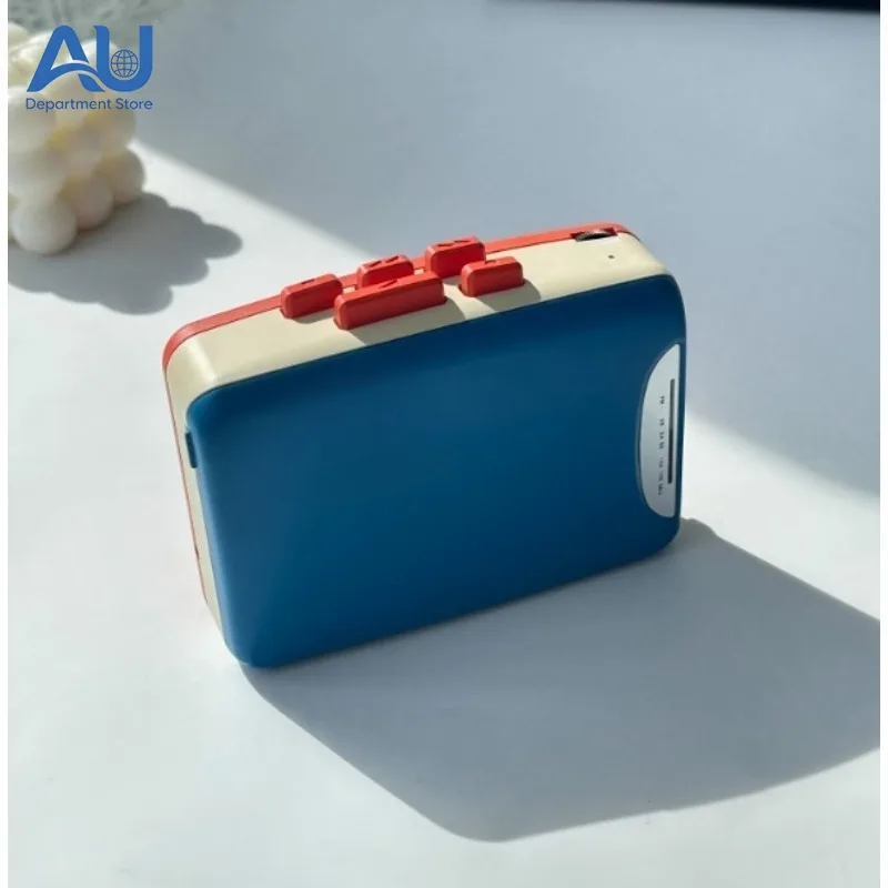 Retro Clear Portable Cassette Player with Earphones - Nostalgic Music Walkman for Home Travel