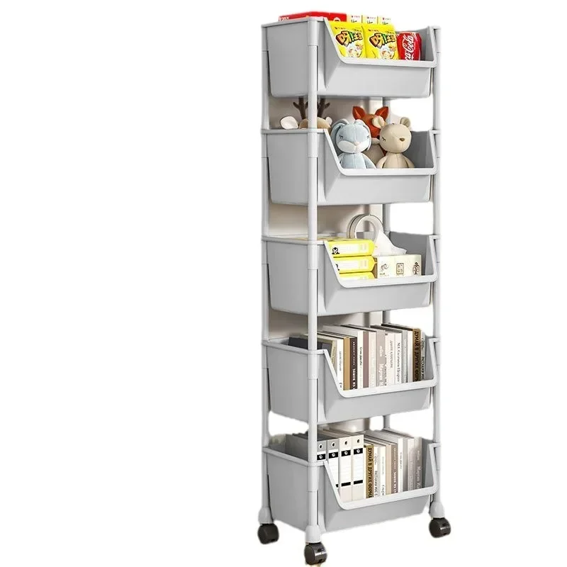 Premium Multifunctional Storage Cart for Kitchen, Bedroom and Living Room with Vegetable Basket and Snacks Rack