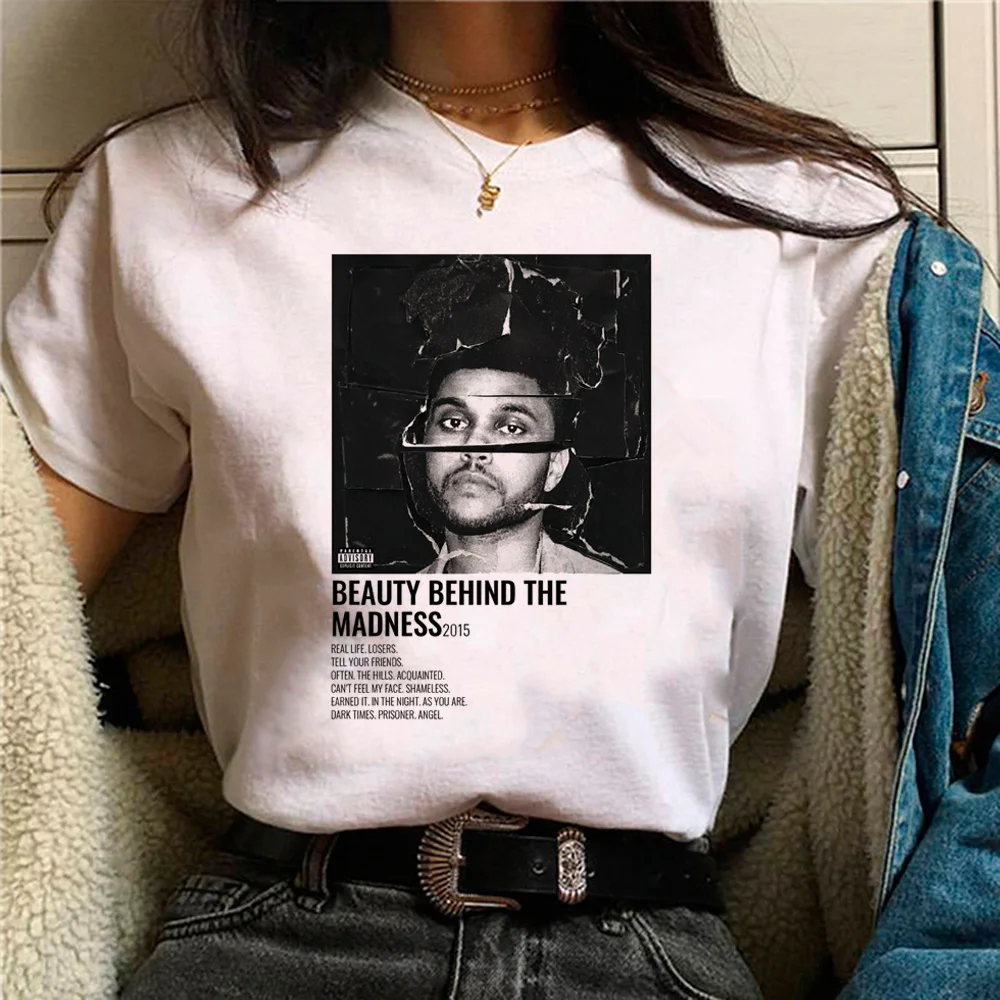 the Weeknd t-shirts women Japanese anime graphic Tee female comic streetwear clothing