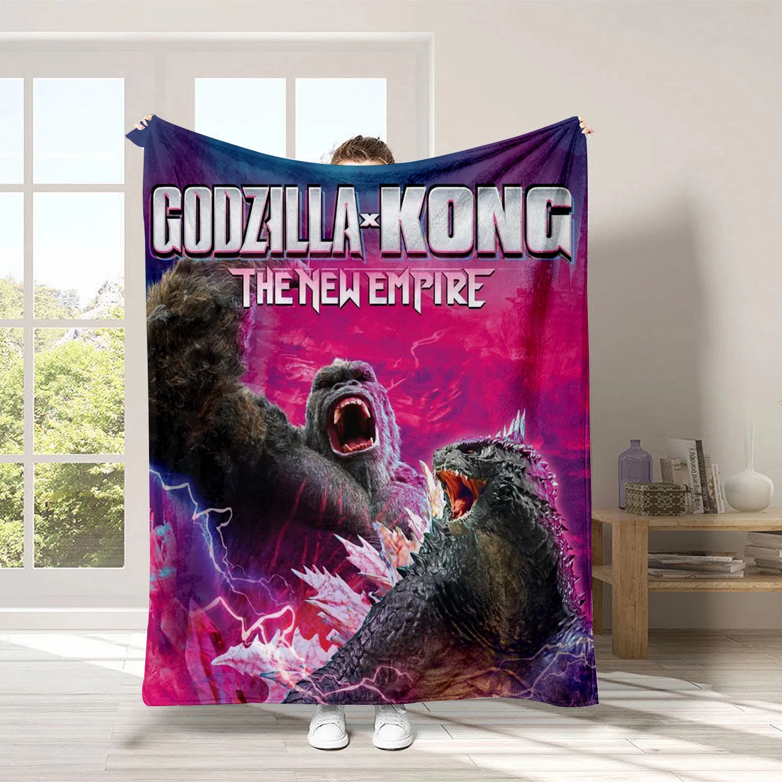 Godzillas VS KingKongs 2 New Anime Action Figures stampa 3D coperta divano ufficio scuola Siesta tappeto trapunta accessorio per la casa regalo