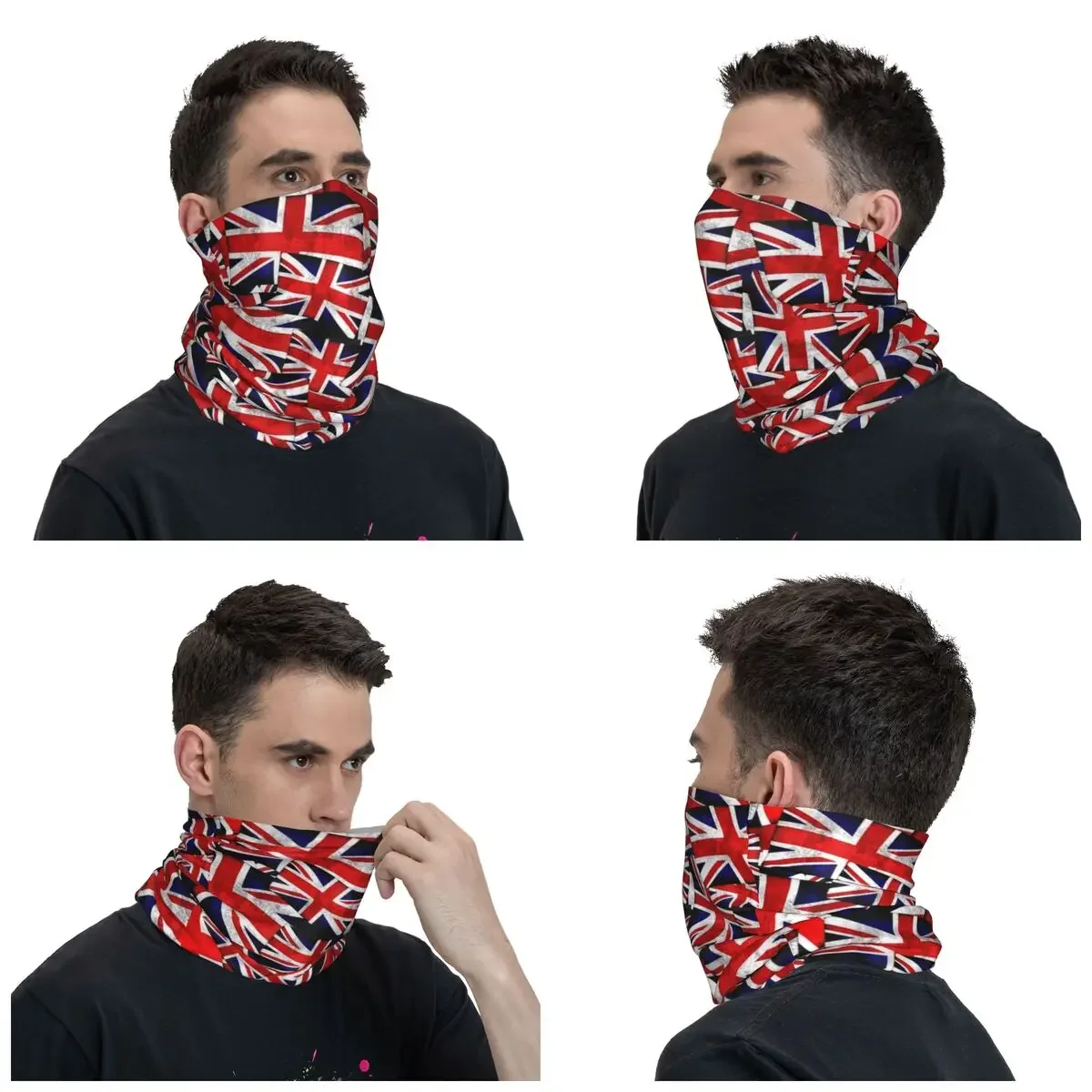 Union Jack British England UK Flag Bandana Neck Cover Balaclavas Wrap Scarf Multi-use Cycling Outdoor Sports Adult All Season