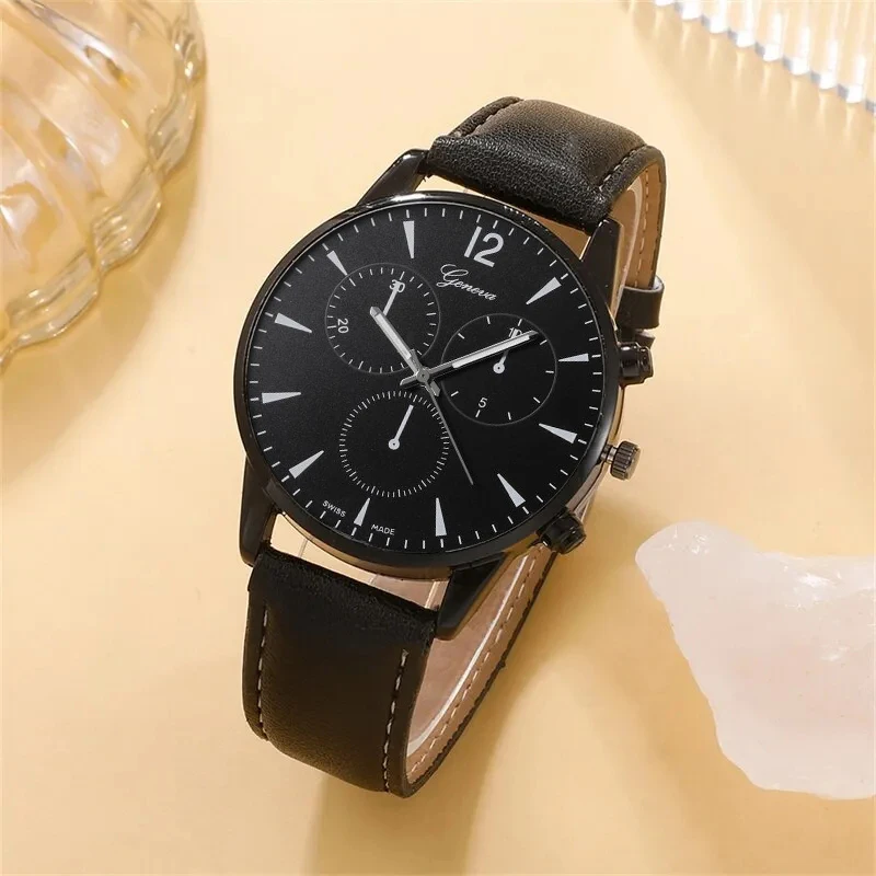 5PCS Set Fashion Mens Business Watches For Men Black Tree of Life Hand Rope Luxury Man Sport Casual Quartz Watch Reloj Hombre