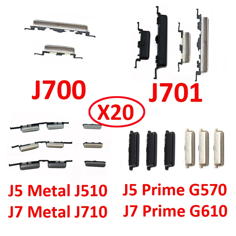 Pop 20 conjuntos para samsung galaxy j700 j701 j7 nxt neo core telefone novo volume de energia botão externo para j5 j7 metal prime j510 j710