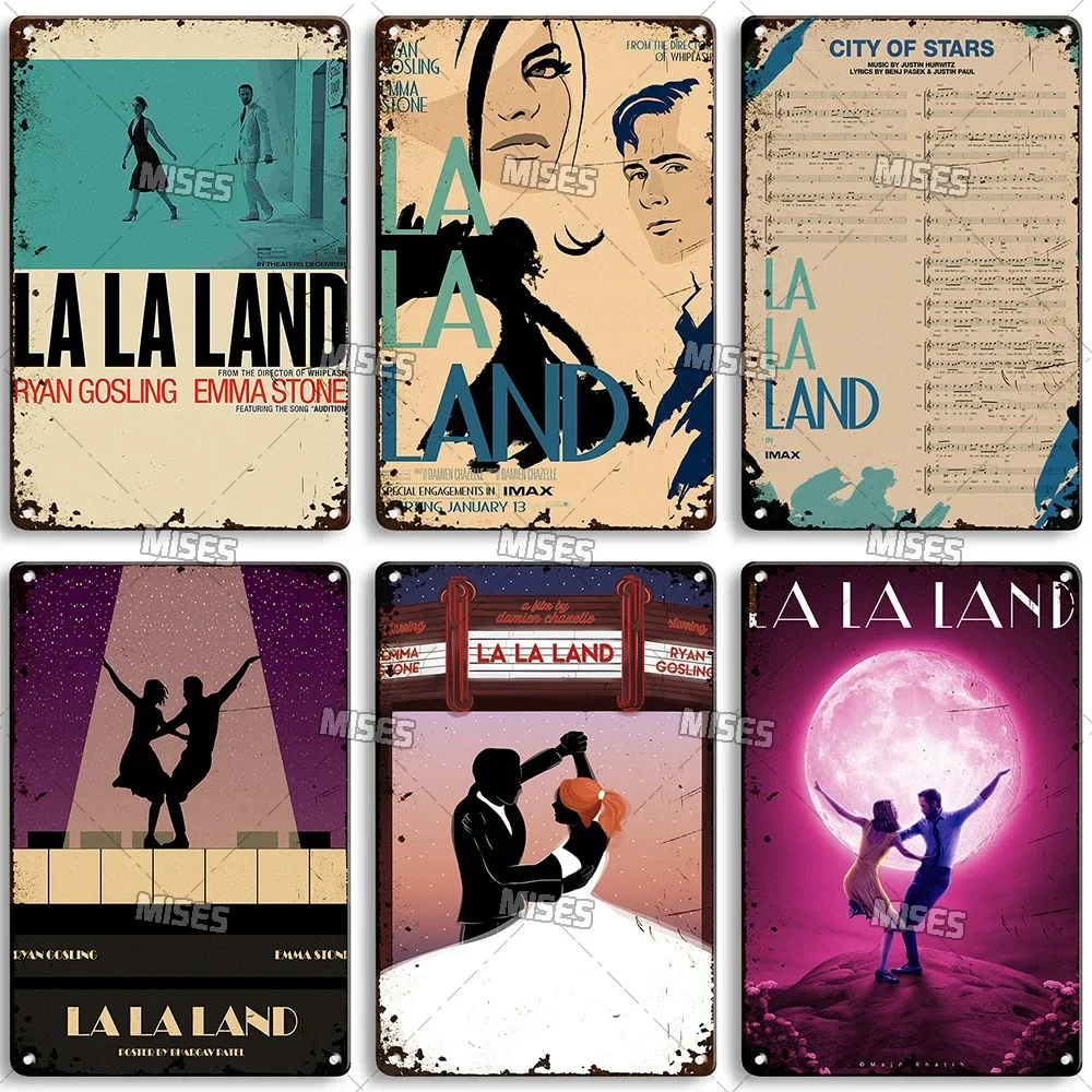 MISES LA LA LAND Filme Clássico Pôster de Metal Café Casa Cozinha Decoração de Parede Placa Decorativa Placa de Metal Retro Metal Tin Sign