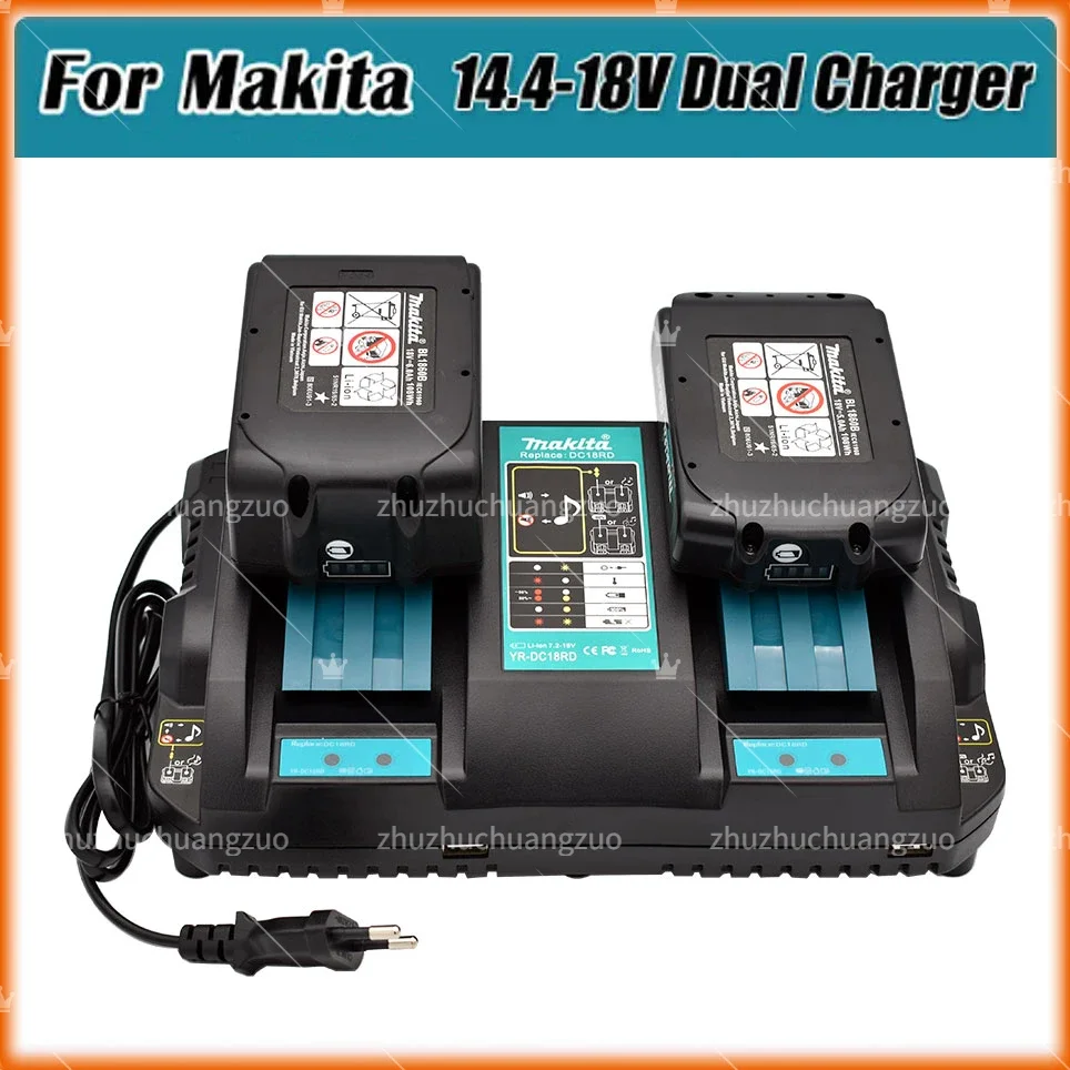 Original DC18RD Double Charger Li-ion Rechargeable Battery Charger for Makita 14.4V 18V BL1850 BL1830 BL1860 BL1840 BL1415