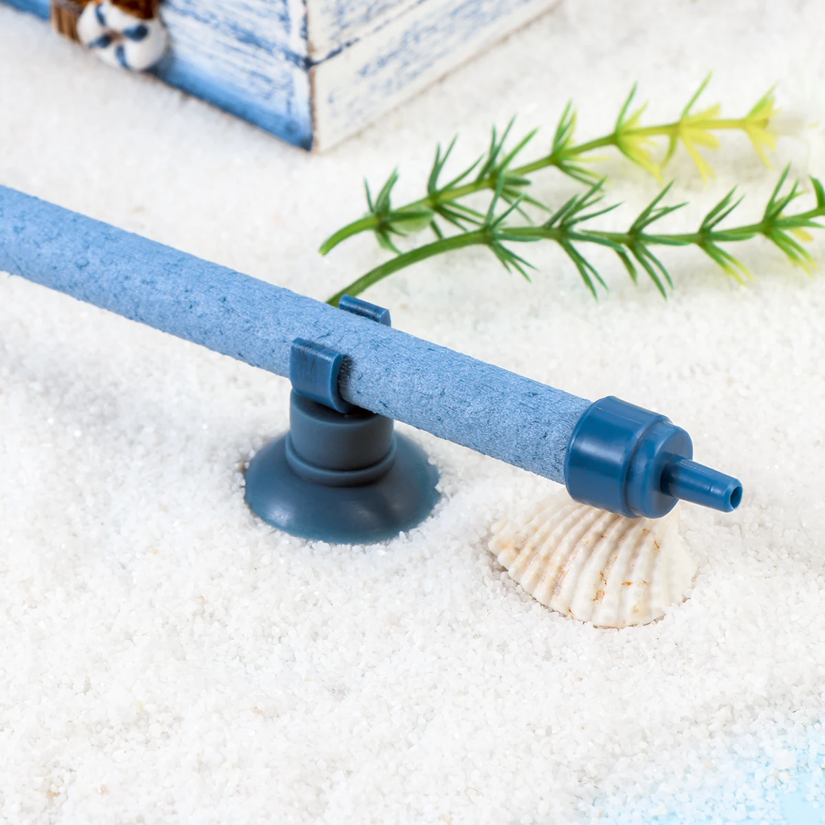

10 Inch Air Stone Tube for Fish Tank Aquarium 2 Rubber Suction Cups Aerator Decor Supplies Bubbler Diffuser