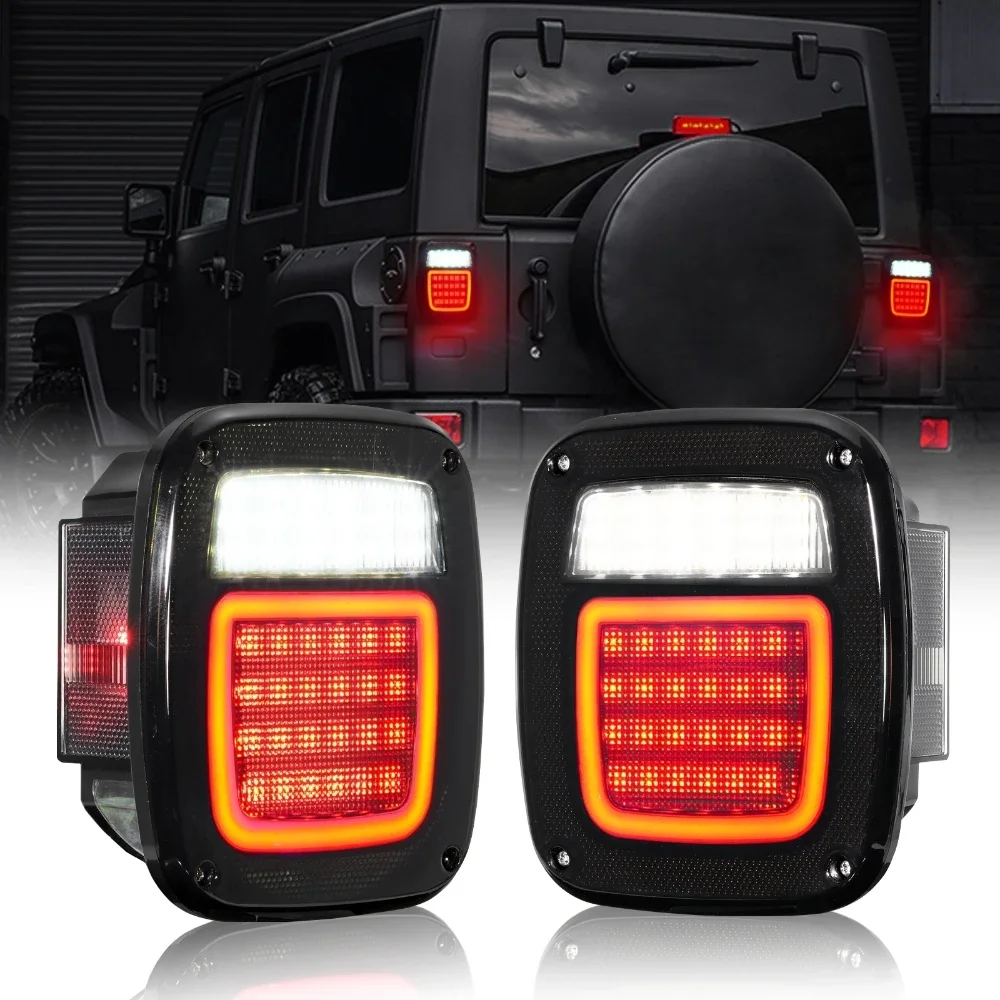 

Universal Tail Lights for Jeep Wrangler CJ, TJ, YJ, JK Trailer Van Smoked Lens Stop Brake Reverse Side Marker Clearance Lamp