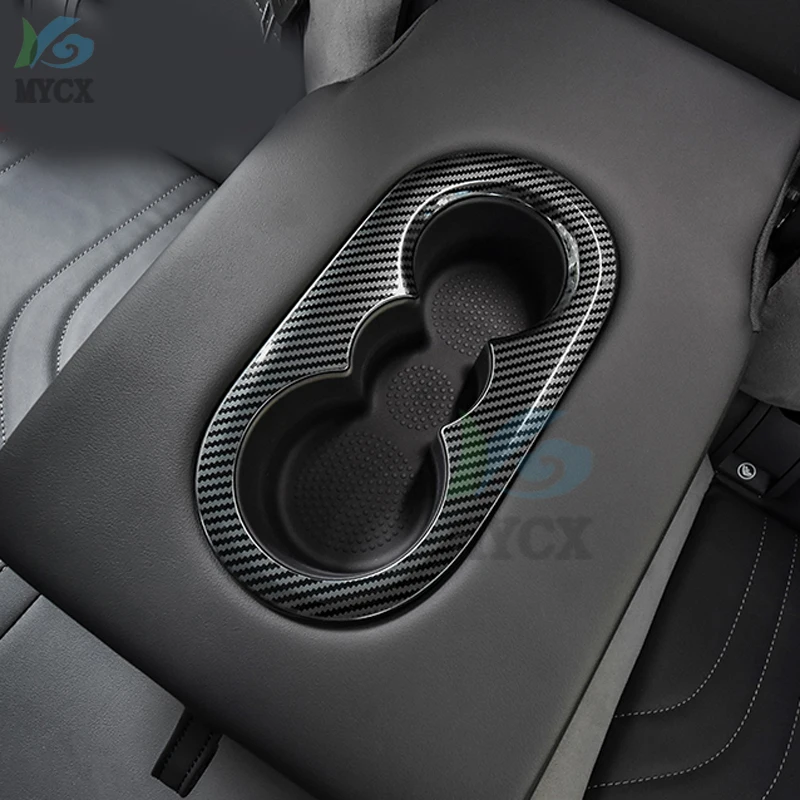 ل Volkswagen VW ID.4X ID.4 CROZZ 2021 2022 حامل أكواب الماء وحدة التحكم المركزية للمشروبات غطاء محيطي إطار الكسوة إدراج صب السيارة #3