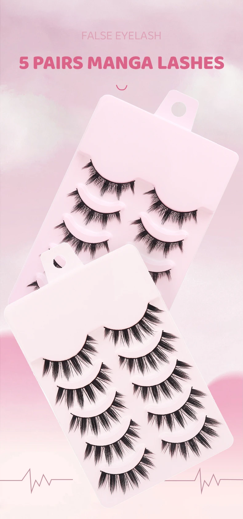 DINGSEN 5 Paar Wimpern, natürliche Augen, Wimpern für Make-up, weiche lange Wimpern, Streifen, falsche Wimpern, Beauty-Tools – Detail 1