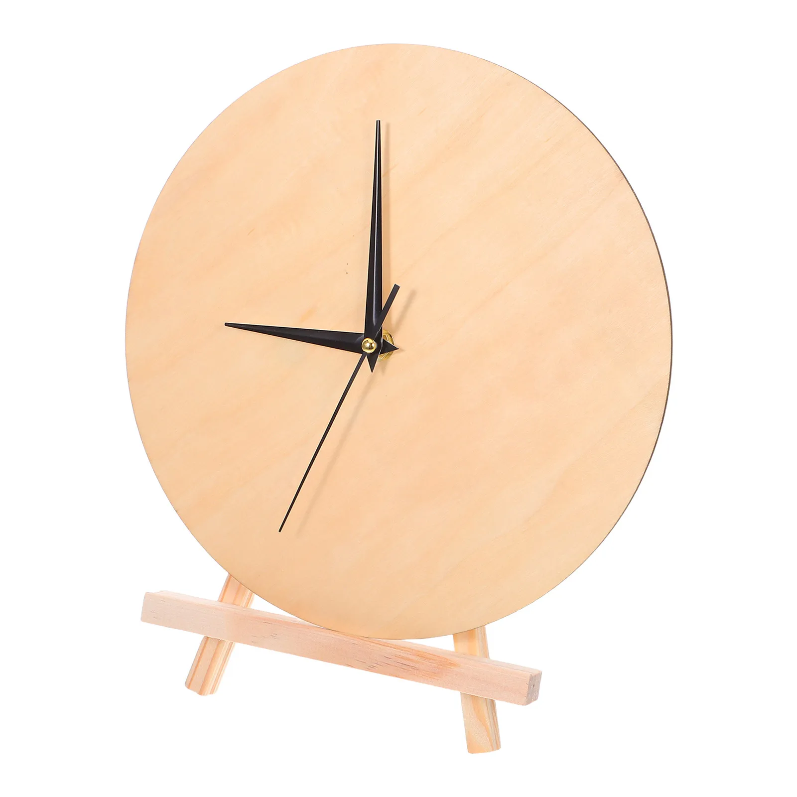 

25Cm Blank Wooden Clock: Round Diy Clock Dial For Painting Craft Teaching Tool Wall Decor Accessory