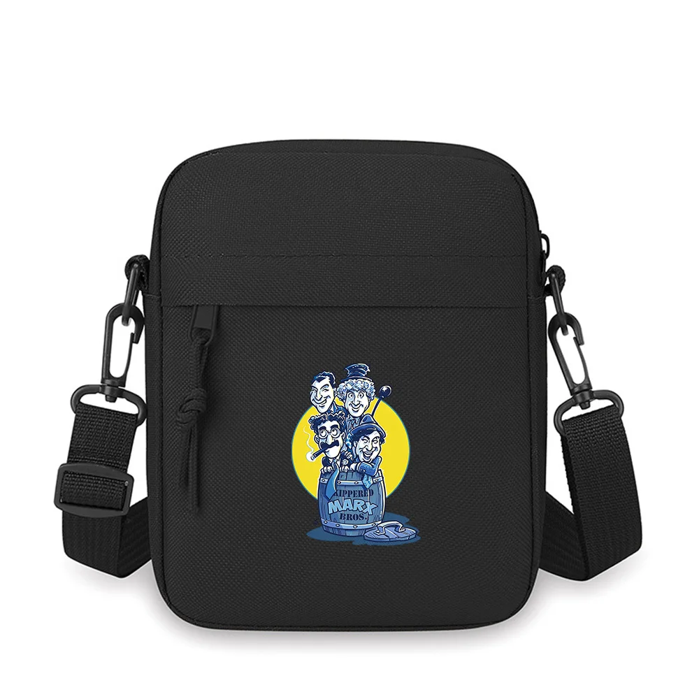 

Funny guys in a barrel cartoon Men Crossbody Bag Single Shoulder Women Cartoon Anime Film Printing Design Unisex
