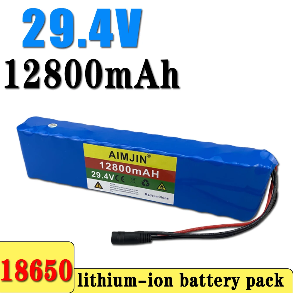 29.4V 12800mah 18650 lithium-ion rechargeable battery pack, large capacity 7S4P, suitable for 24V electric wheelchairs