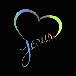 G006 15x18CM JESUS HEART Vinyl Decal Sticker for Car Window Wall Bumper God Love Christ Bible