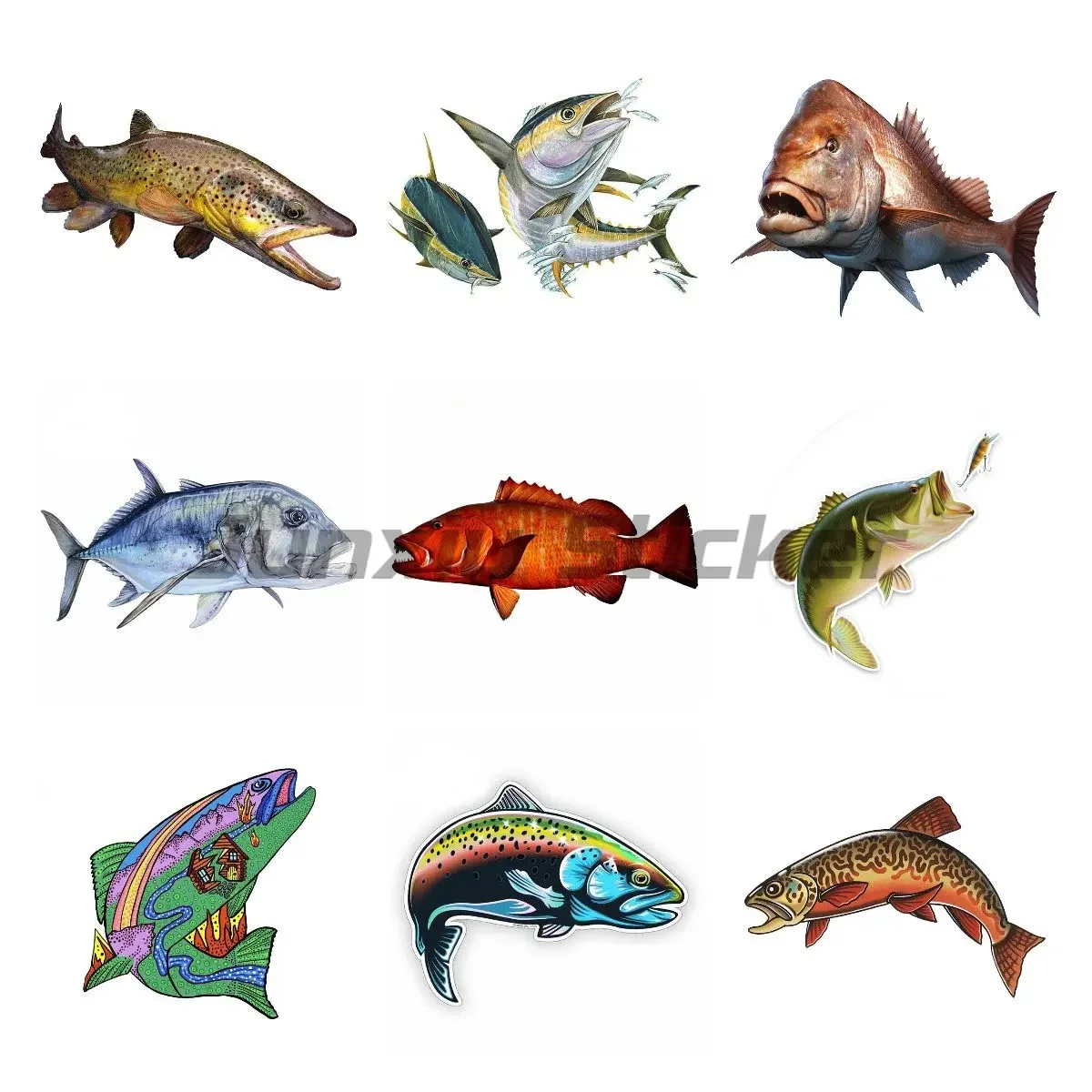 

Lifelike The Wild Brown Trout Sticker Boat Kayak Decals Car Truck Window Car Sticker Waterproof Car Accessories