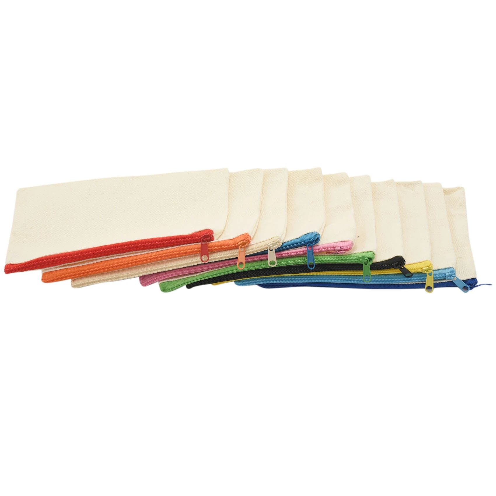 

A42F 40 Pcs Canvas Zipper Bags Pencil Pouch Makeup Bags Blank Canvas Pencil Case Cosmetic Bag for Travel DIY Craft School (S)