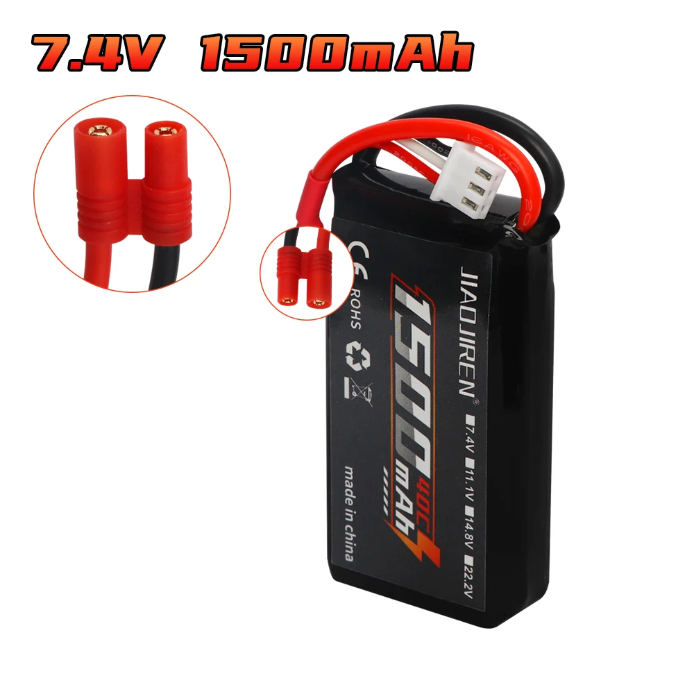 903462 7.4V 1500mAh Lipo Battery For 144001 12428 12423 FT009 RC Boat car speedboat Spare Parts 2S 7.4 V Battery