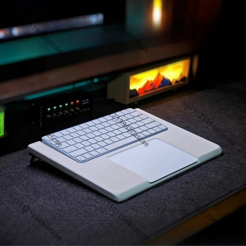Keyboard Base Compatible with iMac Short Keyboard & Magic Trackpad, Integrated Wrist Rest for Apple Trackpad