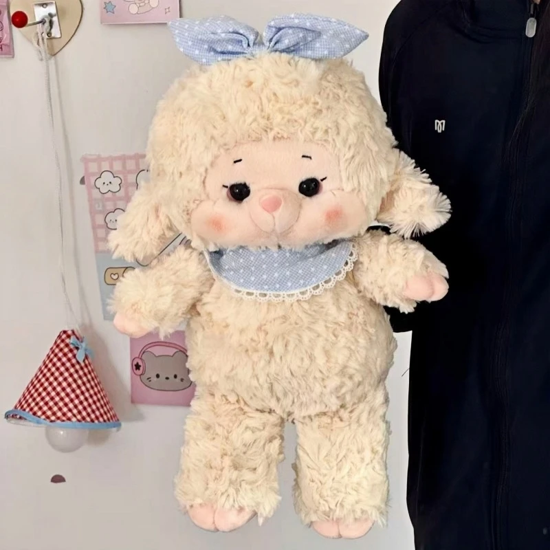 

Lolita Little Sheep Rabbit Plush Toys High Quality Fluffy Cartoon Lace Headscarf Doll Gentle Kids Appease Doll Sweet Xmas Gift