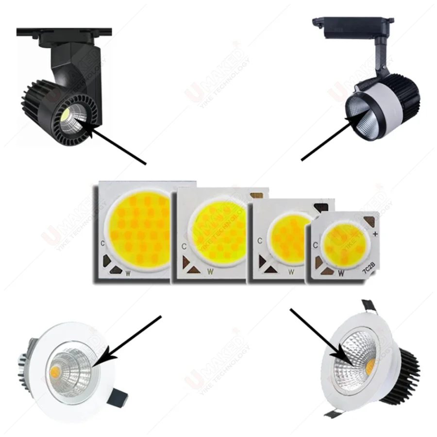 Imagem -04 - Cob Led Chip para Downlight Dual Color Lâmpada de Temperatura Beads Ajuste Fonte de Luz Ra80 7w 12w 24w 36w 10 Pcs Lote 1311 1920