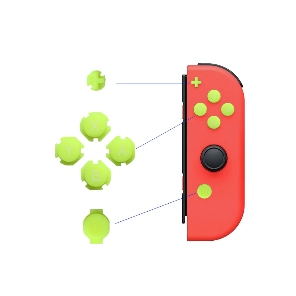 12 шт., сменные кнопки контроллера джойстика, ремонт ABXY D-Pad, направляющие клавиши для Nintendo Switch OLED Joy-Con Joycon NS