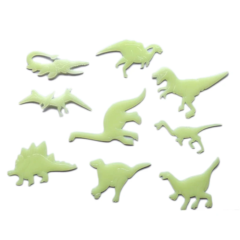 6PCS Dinosaur Lifelike Wall Stickers Long-lasting Decorative Glow-in-the-dark Wall Stickers Dinosaur Lovers Bestselling 3d Set