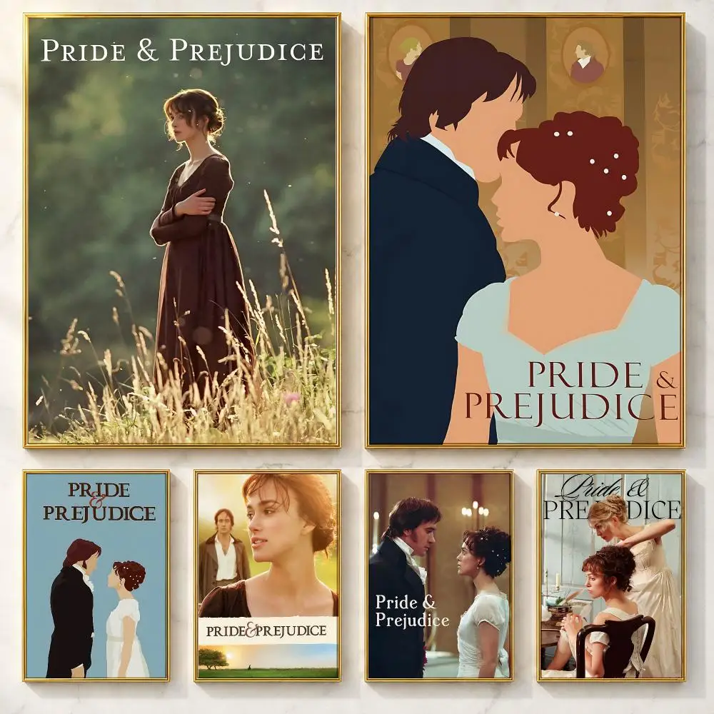 Super Novel P-Pride and PrejudiceS Poster Self-adhesive Art Poster Decoracion Painting Wall Art White Kraft Paper Home Decor