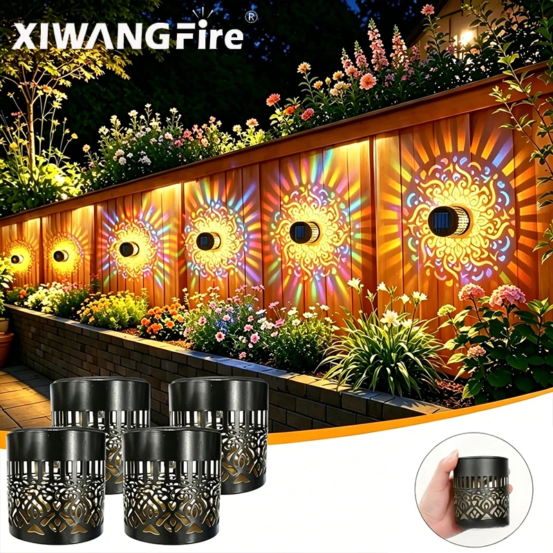 Lampes solaires décoratives Mandala, alimentées par l'énergie solaire, pour terrasse, cour, jardin, décoration extérieure