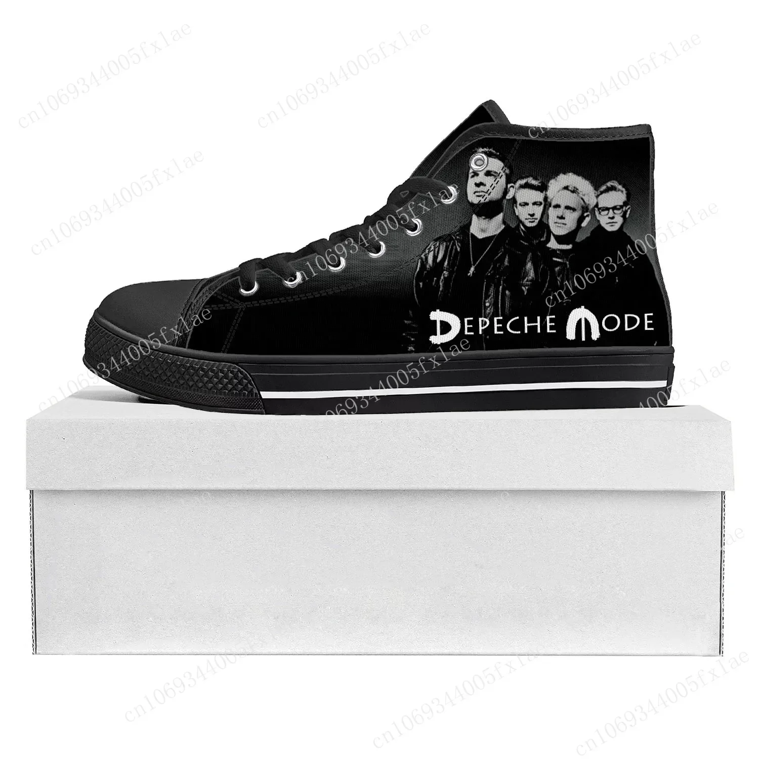 Depeche Rock Band Mode High Top High Quality Sneakers Mens Womens Teenager Canvas Sneaker Casual Couple Shoes Custom Shoe Black